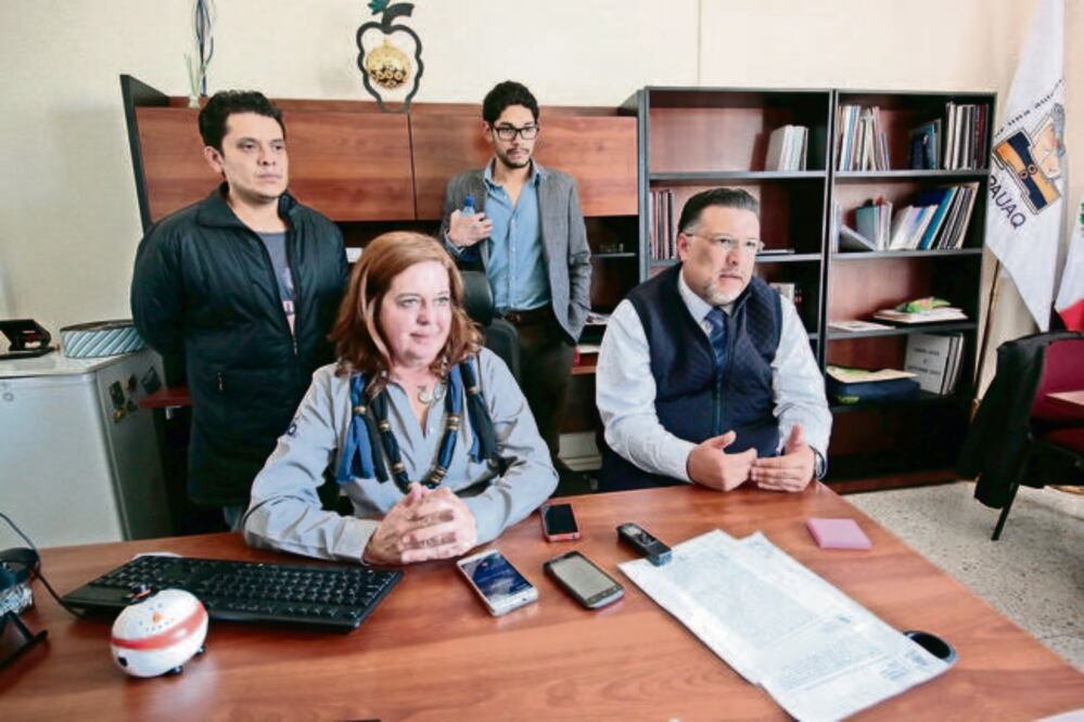 En rueda de prensa, los integrantes del SUPAUAQ informaron que Saúl García Guerrero interpuso una denuncia penal contra Nuri Villaseñor (VÍCTOR PICHARDO. EL UNIVERSAL)