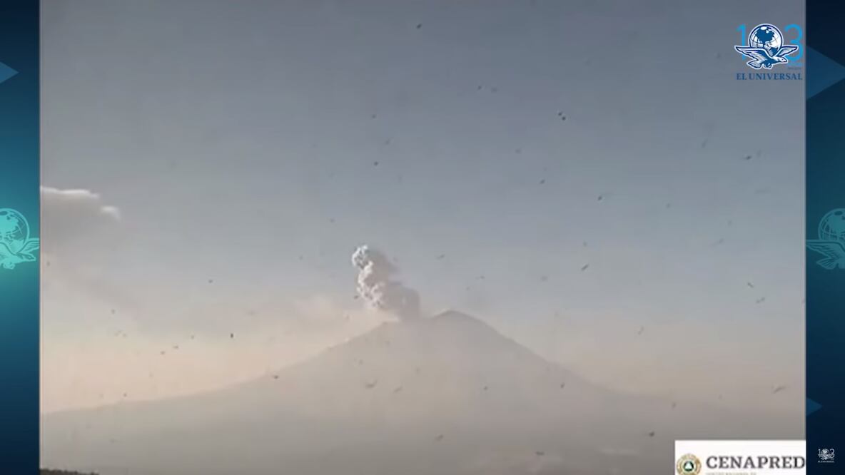El volcán Popocatépetl tuvo una explosión a las 8:17 horas de este jueves. Foto: @PC_Estatal