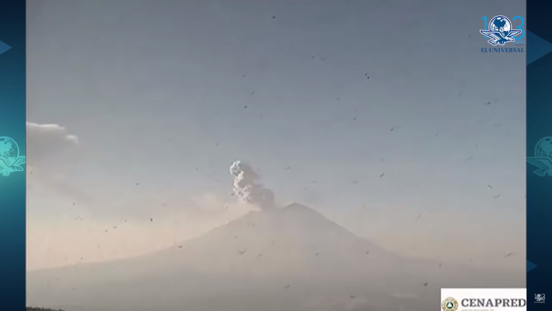 El volcán Popocatépetl tuvo una explosión a las 8:17 horas de este jueves. Foto: @PC_Estatal