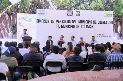 Municipio de Querétaro y Tolimán refuerzan lazos de cooperación con entrega de vehículos para fortalecer servicios y seguridad
