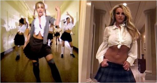 Britney Spears se vuelve a lucir con el look de sexy colegiala