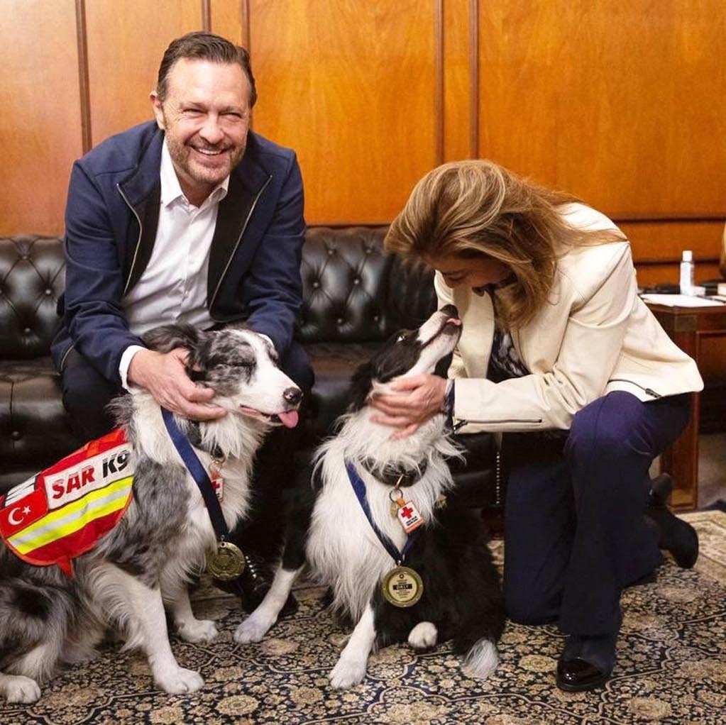 Balam y Orly. Querétaro promete apoyos a perros de búsqueda