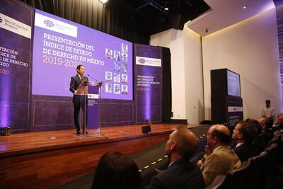 Francisco Domínguez presenta el Índice de Estado de Derecho  