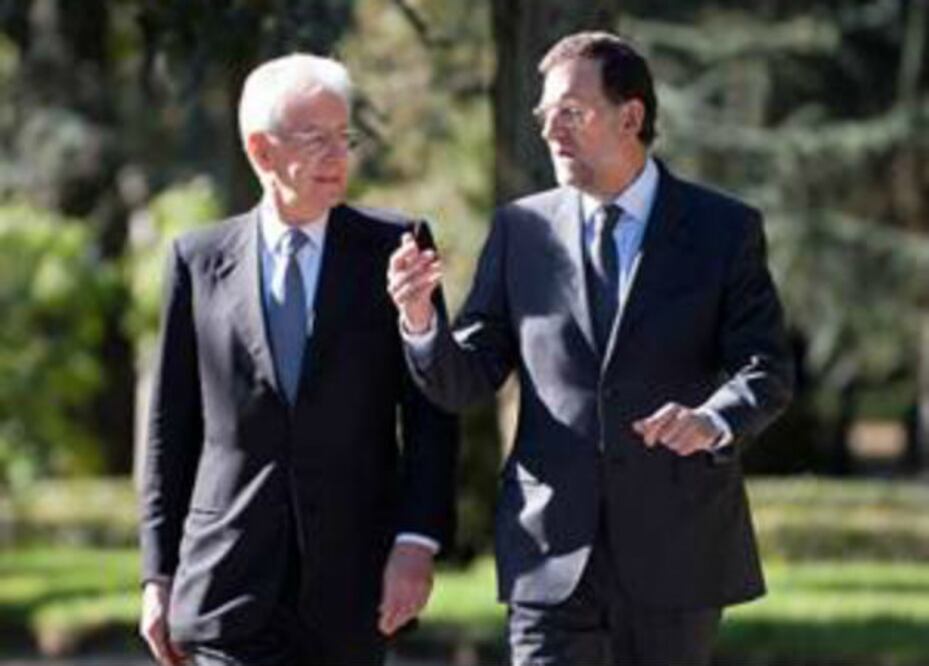 Monti y Rajoy descartan pedir a BCE compra de bonos