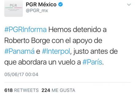 Detienen al ex gobernador Roberto Borge en Panamá