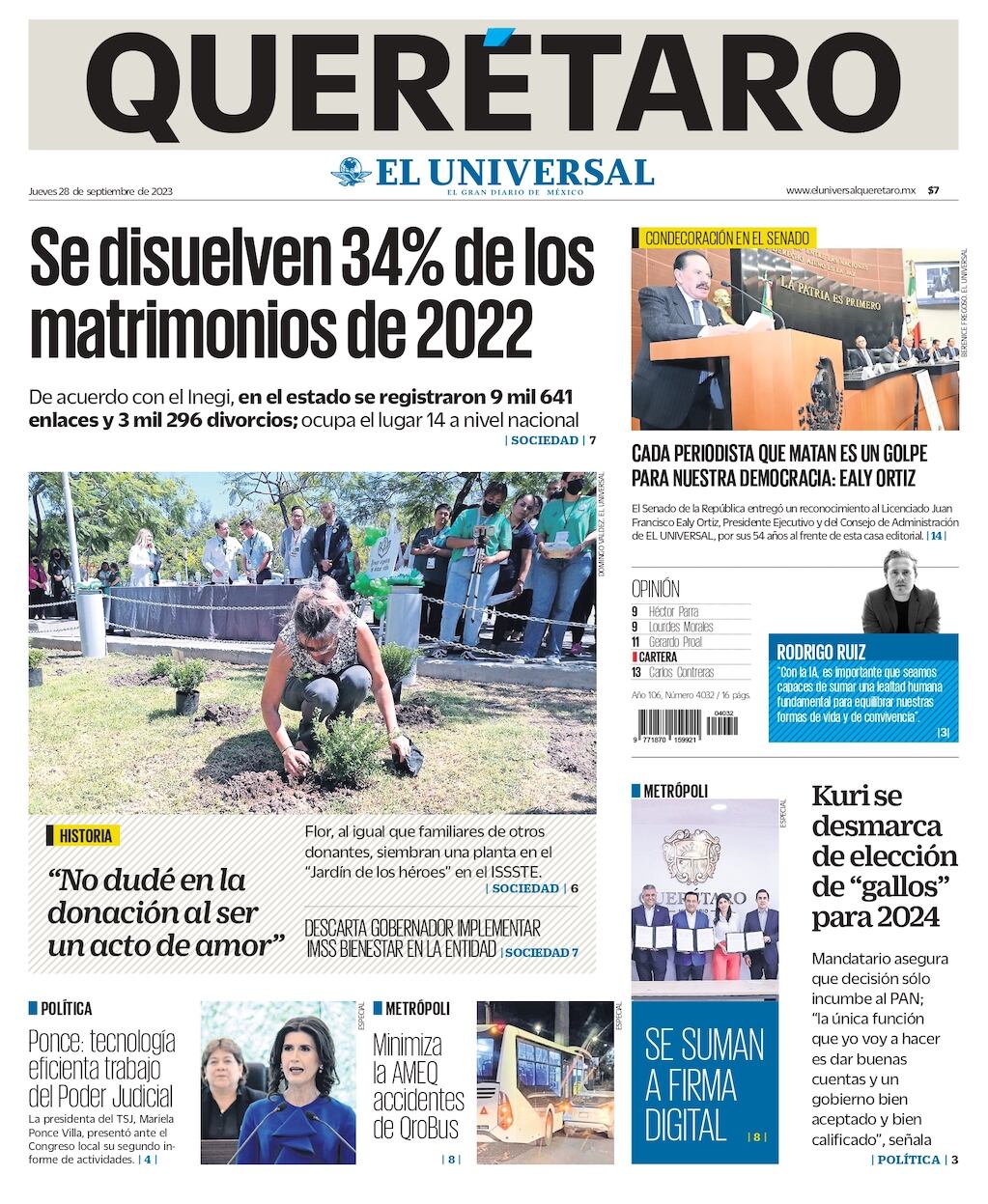Portada 28 de septiembre de 2023