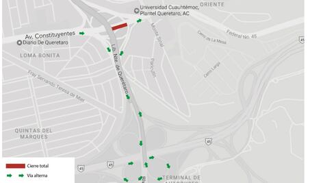 Anuncian cierres viales en avenida Constituyentes