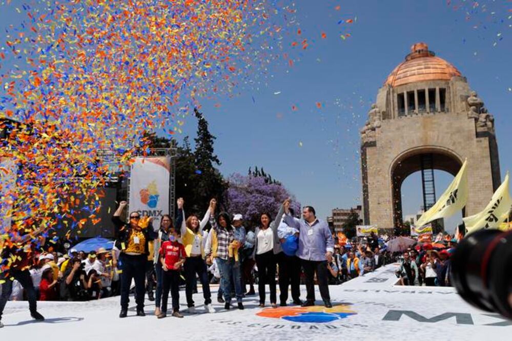 En el Monumento a la Revolución, Alejandra Barrales dijo que Morena ha permitido que opere el narcotráfico (IRVIN OLIVARES. EL UNIVERSAL)