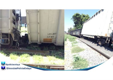 Se descarrilla tren en Celaya