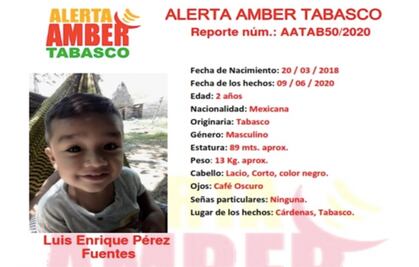 Buscan con drones a niño de 2 años desaparecido en Tabasco