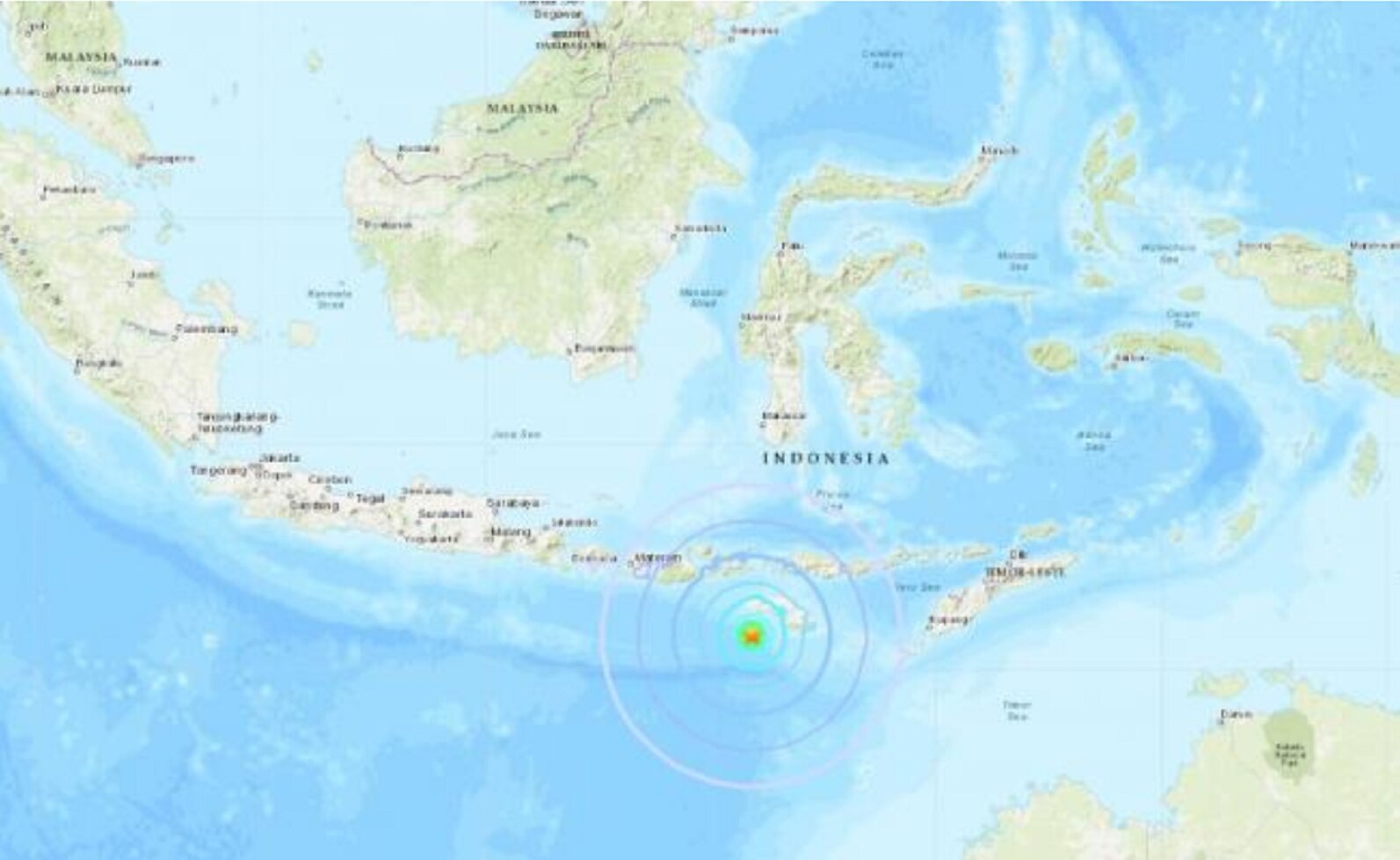 Reportan sismo de magnitud 6.1 al sur de Indonesia