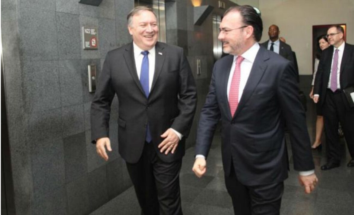Pompeo se encuentra con Videgaray en las oficinas de Relaciones Exteriores