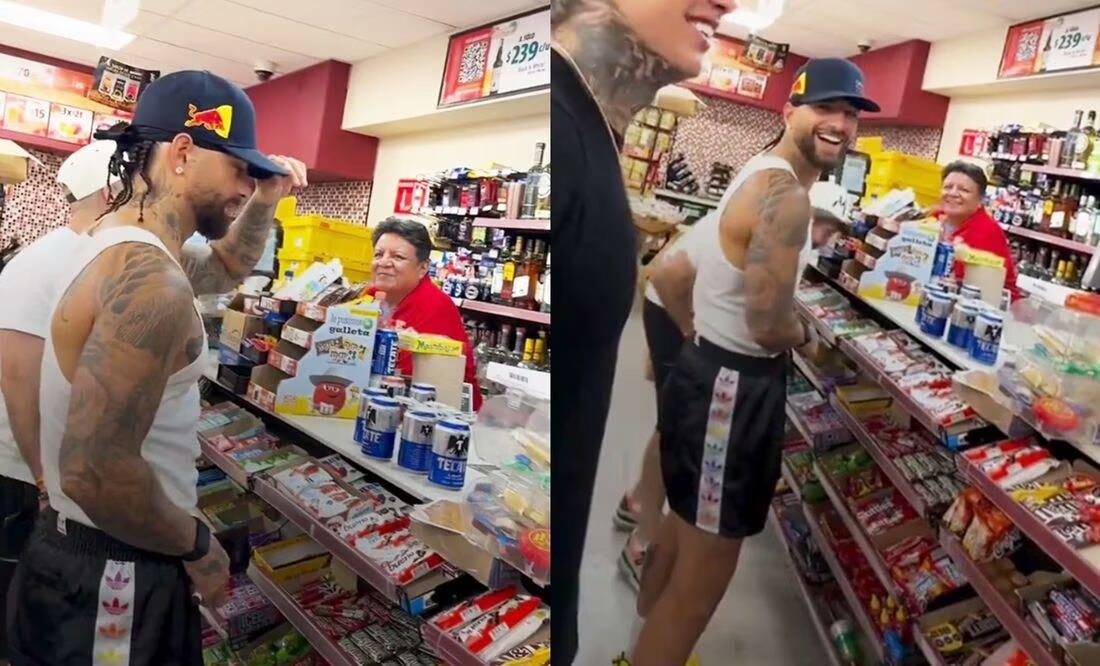 Maluma es captado en un Oxxo de Monterrey, Nuevo León, este fin de semana. Fotos: X