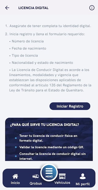 Deberás rellenar el formulario de la appQro con los datos de tu licencia física