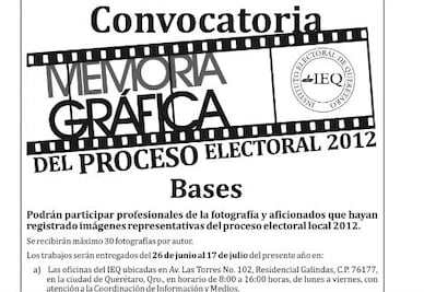 Lanzan convocatoria para Memoria Gráfica de Elecciones 2012