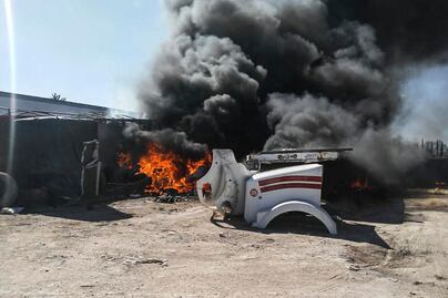 Incendio consume taller en Coyotillos; no hay lesionados