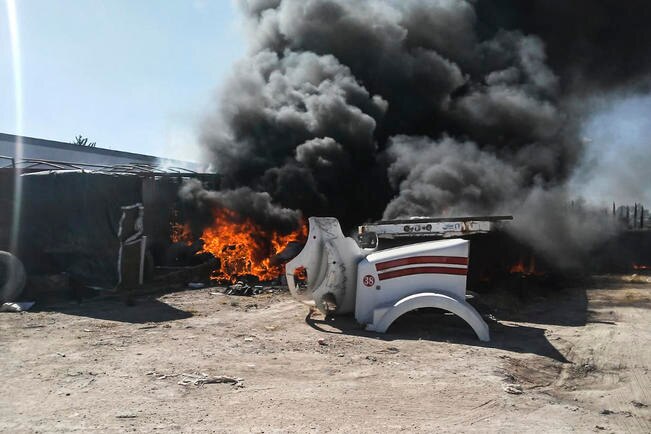 Incendio consume taller en Coyotillos; no hay lesionados