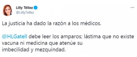 Lilly Téllez a López-Gatell: Lástima que no existe una vacuna que atenúe su imbecilidad