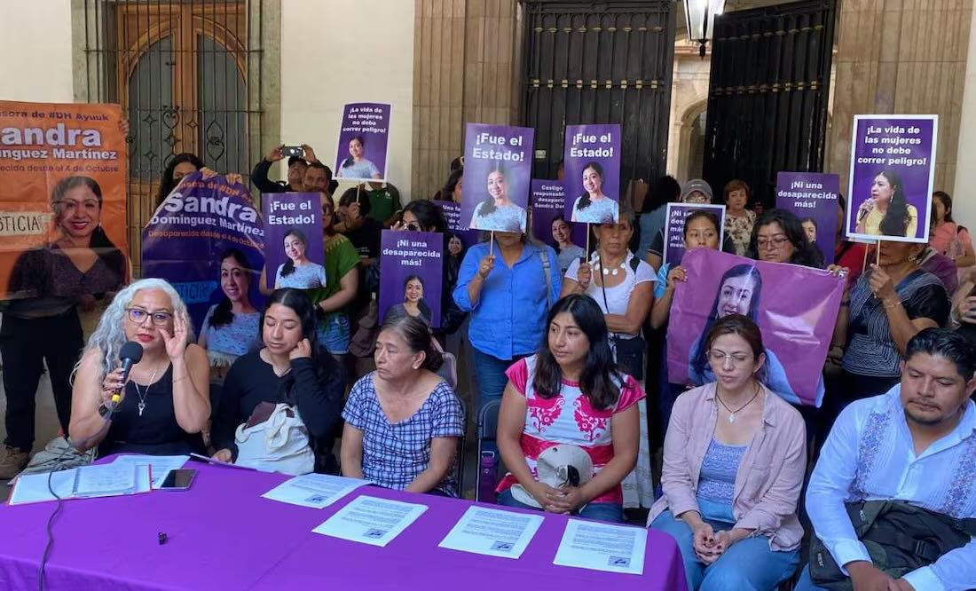 Familia de activista exigen justicia por Sandra Domínguez (28/04/2025). Foto: Especial