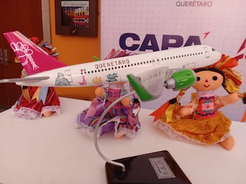 El queretano, el avión rotulado con la imagen de Lele que viaja por el mundo