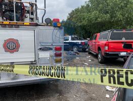 Reportan carambola en carriles centrales de la carretera federal 57