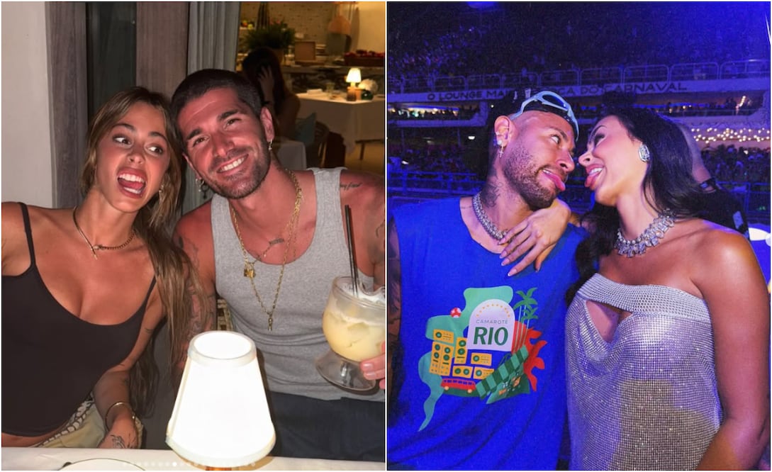 Tini Stoessel y Rodrigo De Paul, y Bruna Biancardi y Neymar. Fotos: Instagram, vía @brunabiancardi & @tinistoessel
