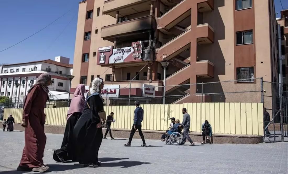 El hospital Nasser del sur de Gaza, Los periodistas acudían a ese lugar para poder tener una buena vista hacia el este de la localidad de Jan Yunis y porque la conexión eléctrica y de internet era buena. Foto: EFE/ Archivo