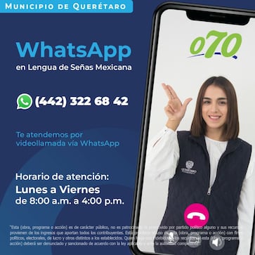 Línea 070, el servicio de videollamadas que cuenta con intérprete de señas 