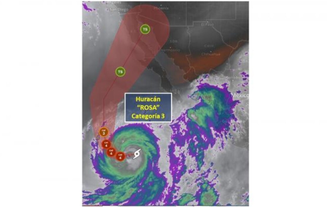 “Rosa” se convierte en huracán categoría 3