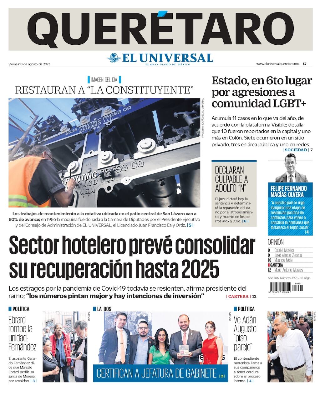Portada 18 de agosto de 2023
