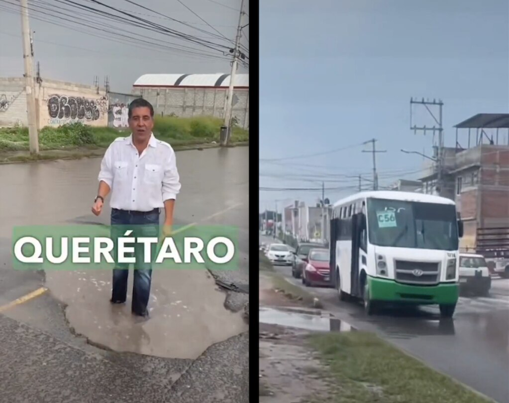 Sujeto hunde sus pies en un charco