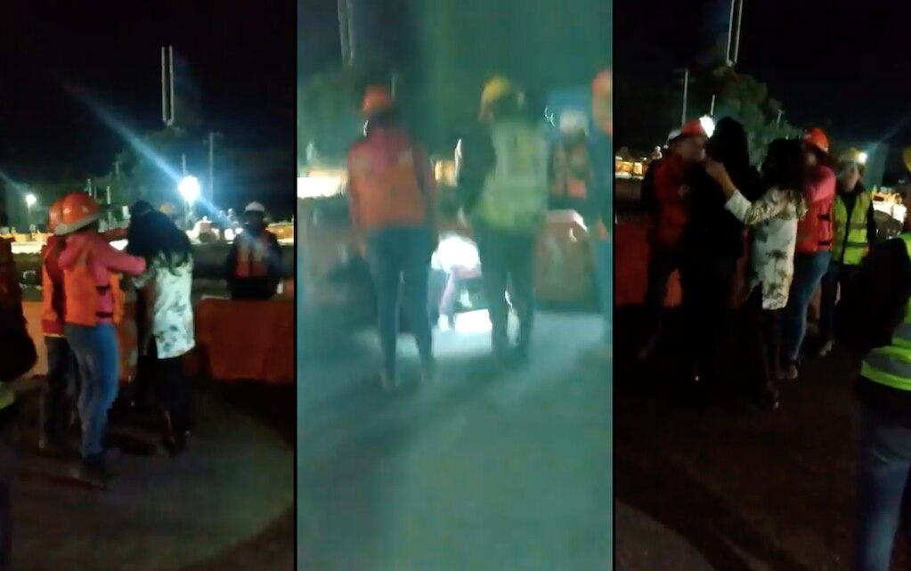 Captan a mujeres peleando en las obras de 5 de Febrero