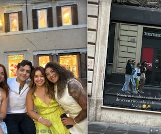 Queretana revela que captó a Nodal y Ángela Aguilar en Roma, hace semanas