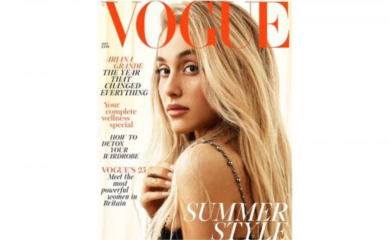 Ariana Grande posa para la edición británica de la revista "Vogue". Sorprendió su aspecto natural y diferente al que tiene acostumbrados a sus fans. FOTO: Especial Vogue