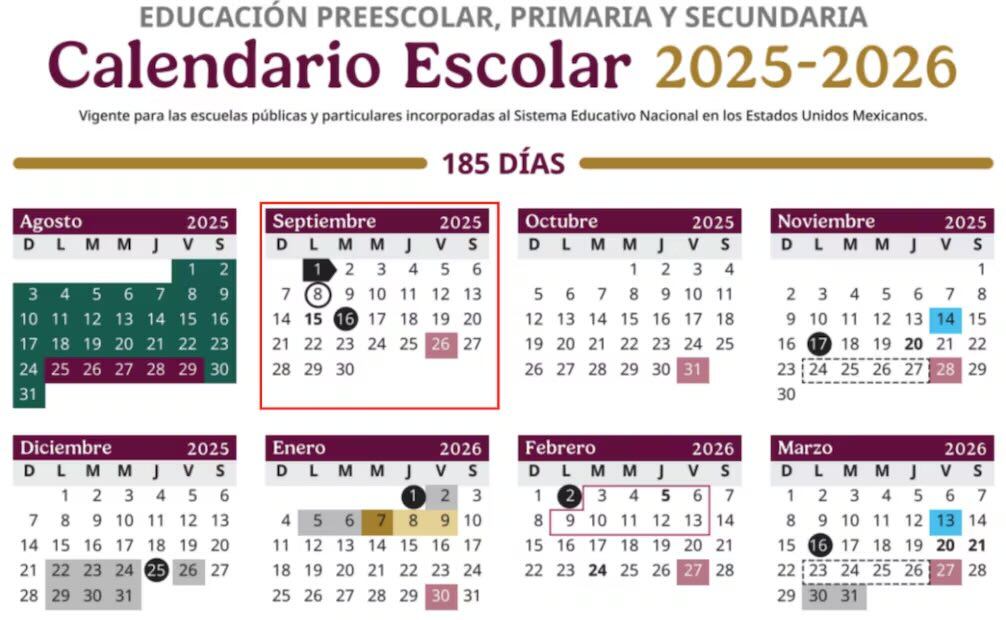 Calendario escolar SEP. Foto: Especial