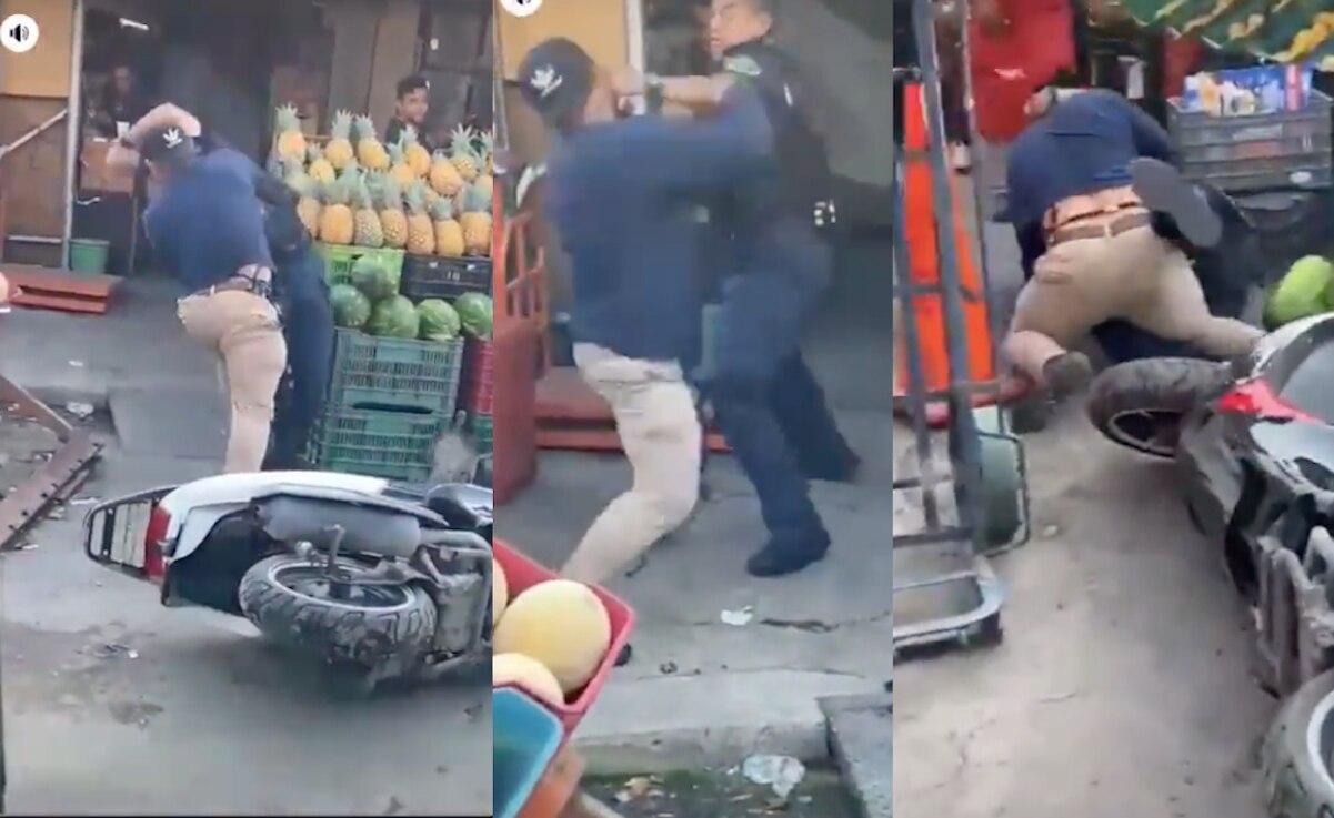 Motociclista responde con golpes a infracción de tránsito en Querétaro