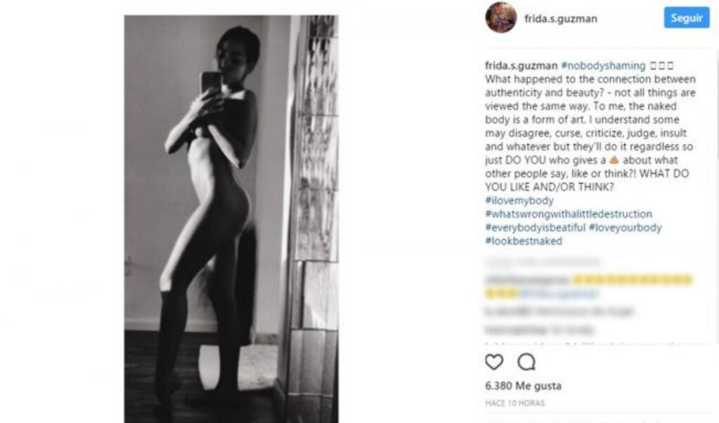 Frida Sofía comparte foto desnuda