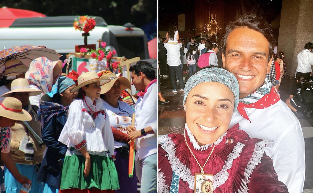 Regidora llega caminando al Tepeyac