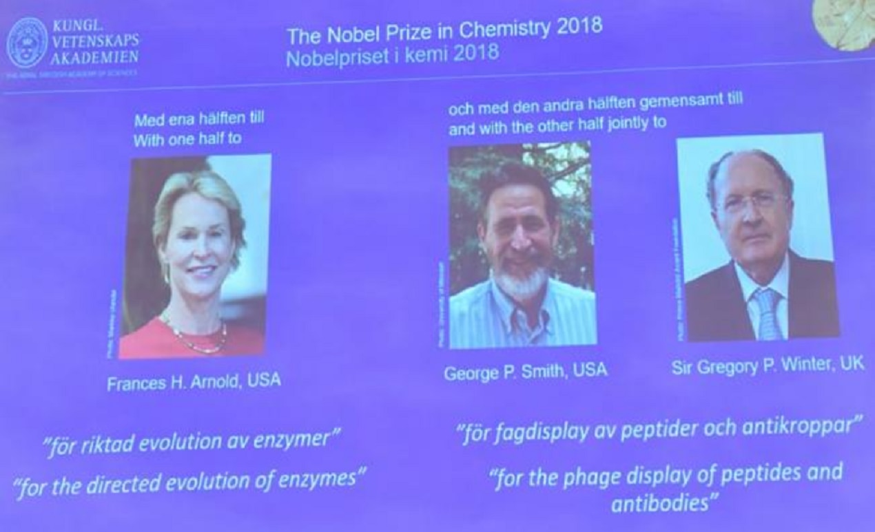 Premio Nobel de Química tiene tres ganadores