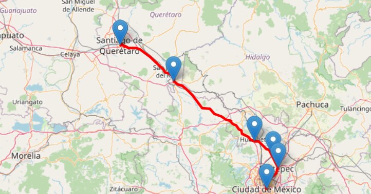 Casetas entre Querétaro y CDMX. Foto: tarifascapufe.com.mx