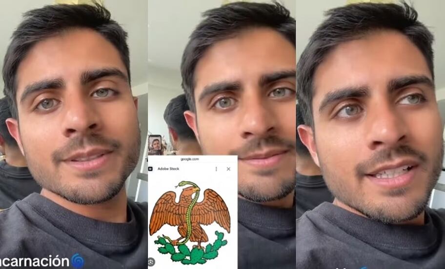 Extranjero asegura ser la reencarnación de la serpiente del Escudo Nacional; las burlas son virales en TikTok