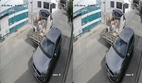 Captan a unidad de la CEA chocando camioneta y huyendo del lugar
