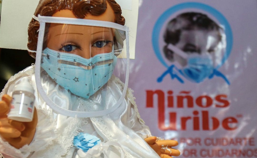 Niño Dios Covid: lo visten con cubrebocas y gel antibacterial para concientizar a devotos