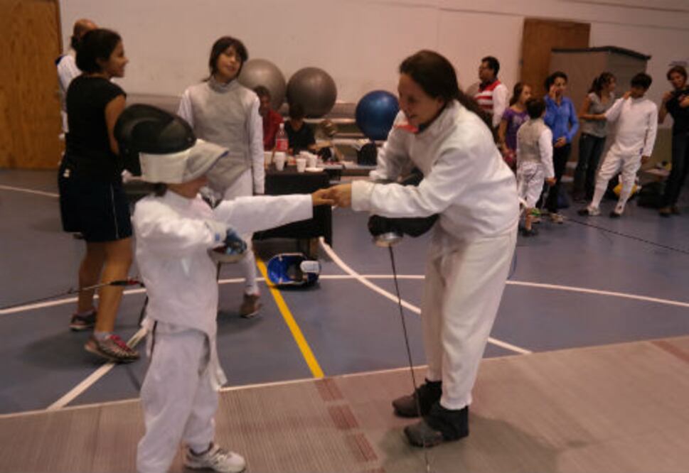 Esgrima entre padres e hijos
