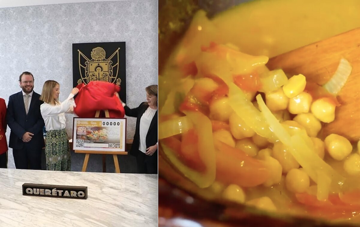 Imprimen boleto de lotería con foto del "Garbanzo en Amarillo", receta queretana