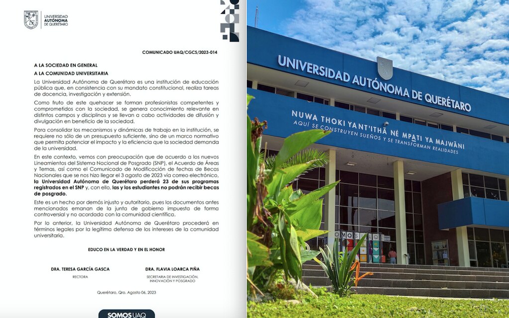 En riesgo, asignación de becas para investigación; Conahcyt elimina 23 programas de la UAQ