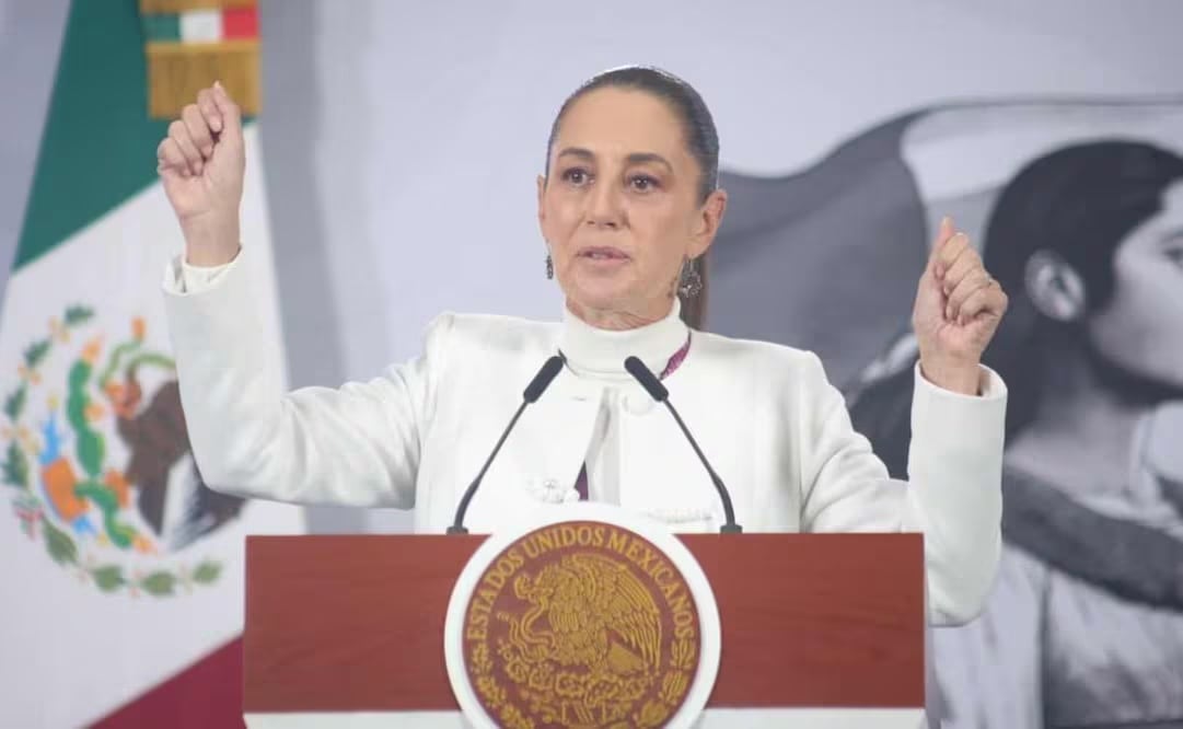 La presidenta Claudia Sheinbaum durante la mañanera del 22 de diciembre del 2025. Foto: Luis Camacho/ EL UNIVERSAL