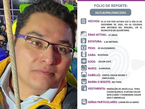 Buscan a Gerardo Bravo, desaparecido desde el 21 de diciembre en la capital de Querétaro 