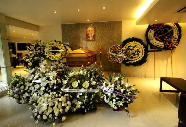 La capilla en la funeraria Gayosso de Sullivan estará abierta a toda la gente que quiera despedirse del caricaturista (SERGIO PAREDES/ OBTURADORMX)