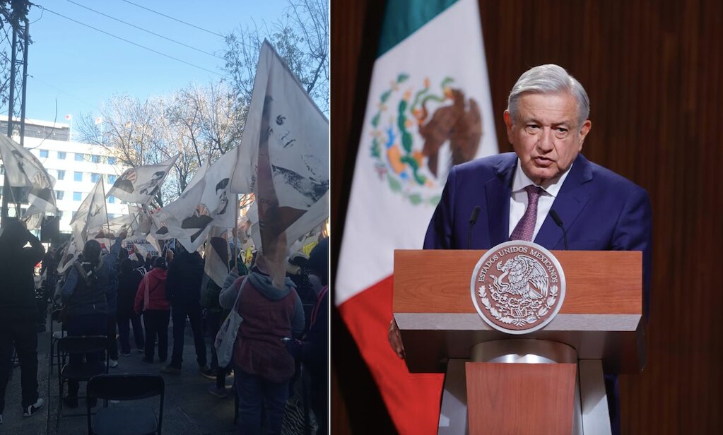 Protestas no llegan al presidente López Obrador, durante su visita a Querétaro 